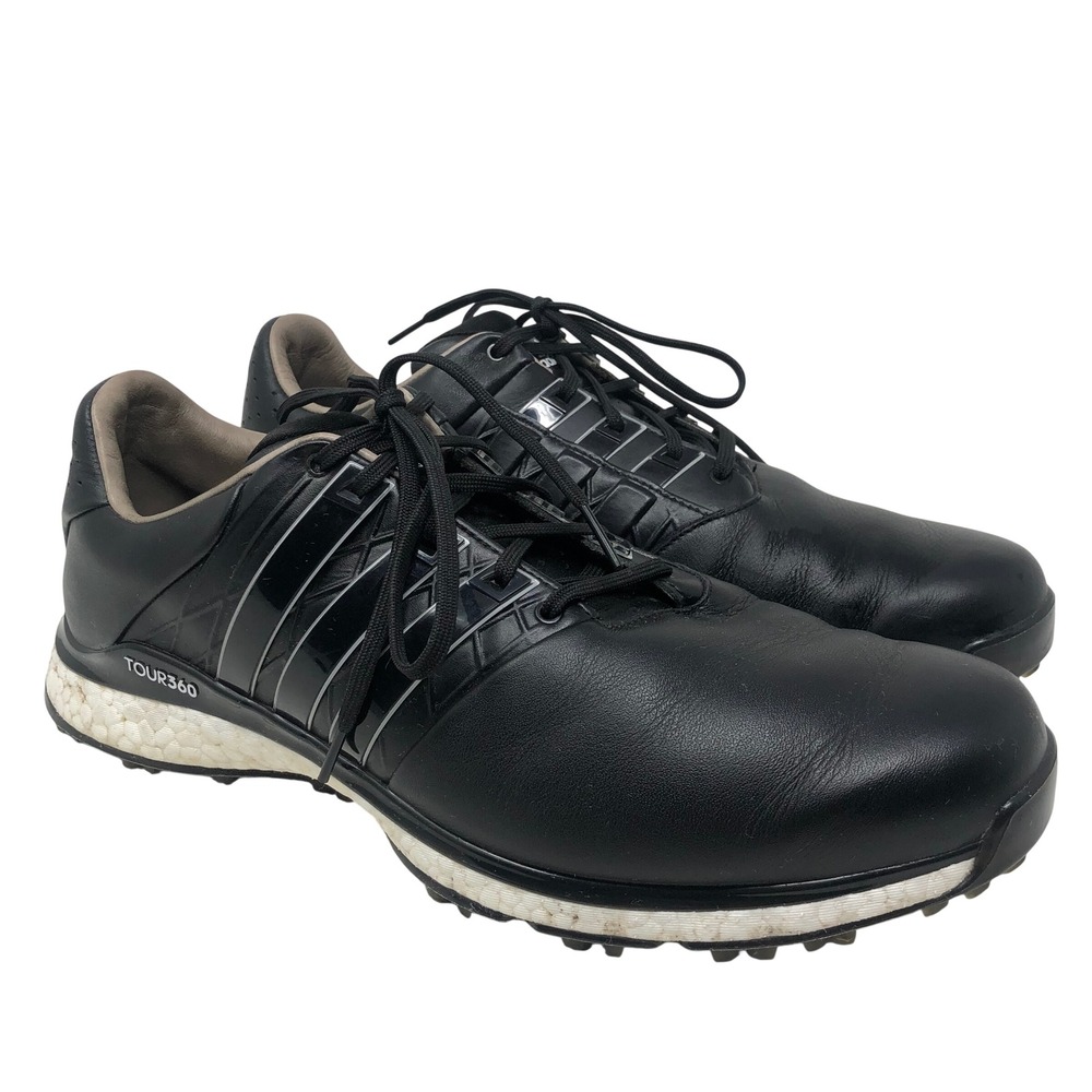 Adidas Tour360 XT-SL Golf Shoes Mens 13 Black Leather Spikeless Performance